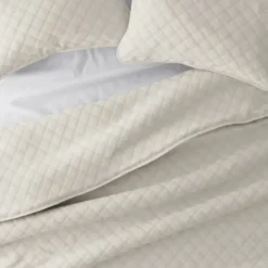 Quilts-Kirkland's Home Natural Stitched Diamond 3-Pc. King Quilt Set Ivory