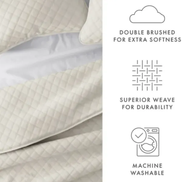 Quilts-Kirkland's Home Natural Stitched Diamond 3-Pc. King Quilt Set Ivory