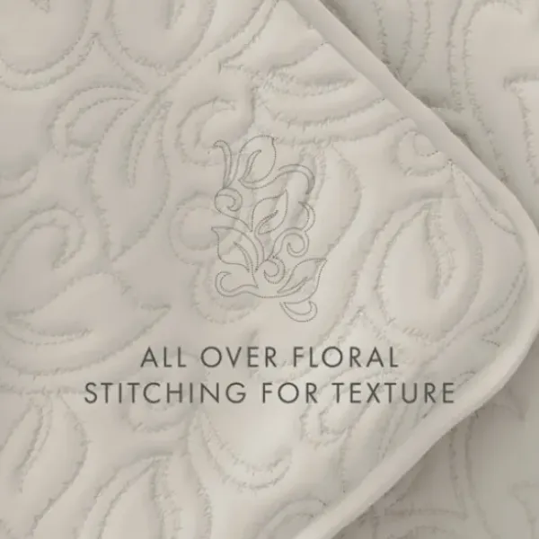 Quilts-Kirkland's Home Natural Stitched Floral 2-Pc. Twin Quilt Set Ivory