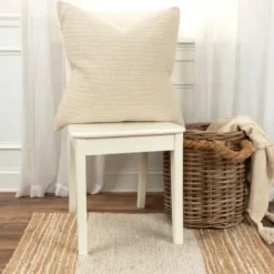 Pillows-Kirkland's Home Natural Subtle Striped Oversized Pillow Tan
