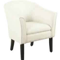 Accent Chairs-Kirkland's Home Natural Textured Barrel Accent Chair Ivory
