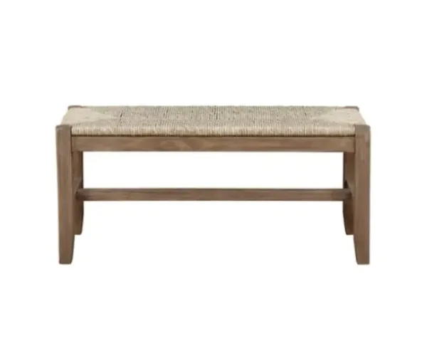 Benches & Ottomans-Kirkland's Home Natural Twisted Seagrass And Wood Bench Tan