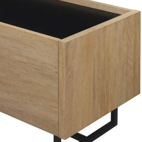 Tv Stands & Media Consoles-Kirkland's Home Natural Wood And Marble 2-Door Tv S D Tan