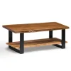 Coffee Tables-Kirkland's Home Natural Wood And Metal Coffee Table