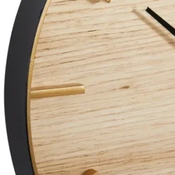 Clocks-Kirkland's Home Natural Wood And Metal Numberless Wall Clock
