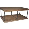 Coffee Tables-Kirkland's Home Natural Wood And Metal Shelf Coffee Table Tan