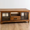 Coffee Tables-Kirkland's Home Natural Wood And Metal Window Coffee Table Brown