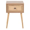 Accent & End Tables-Kirkland's Home Natural Wood And Rat Drawer Accent Table Tan
