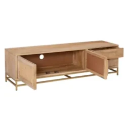Tv Stands & Media Consoles-Kirkland's Home Natural Wood And Rat Tv S D Tan