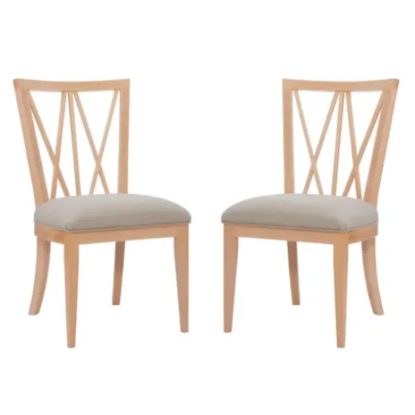 Dining Chairs-Kirkland's Home Natural Wood Architectural Dining Chairs, Set Of 2 Tan