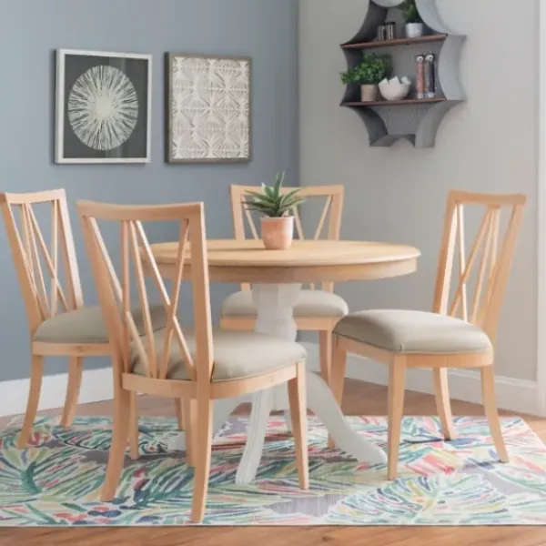 Dining Chairs-Kirkland's Home Natural Wood Architectural Dining Chairs, Set Of 2 Tan