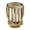 Lanterns-Kirkland's Home Natural Wood Beaded & Rope Handle Lantern Tan