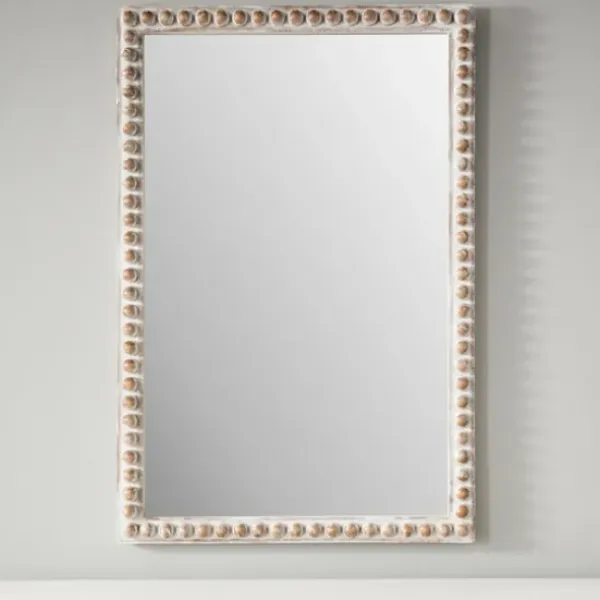 Decorative Mirrors-Kirkland's Home Natural Wood Beaded Frame Mirror