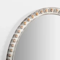 Decorative Mirrors-Kirkland's Home Natural Wood Beaded Oval Mirror