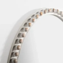 Decorative Mirrors-Kirkland's Home Natural Wood Beaded Oval Mirror