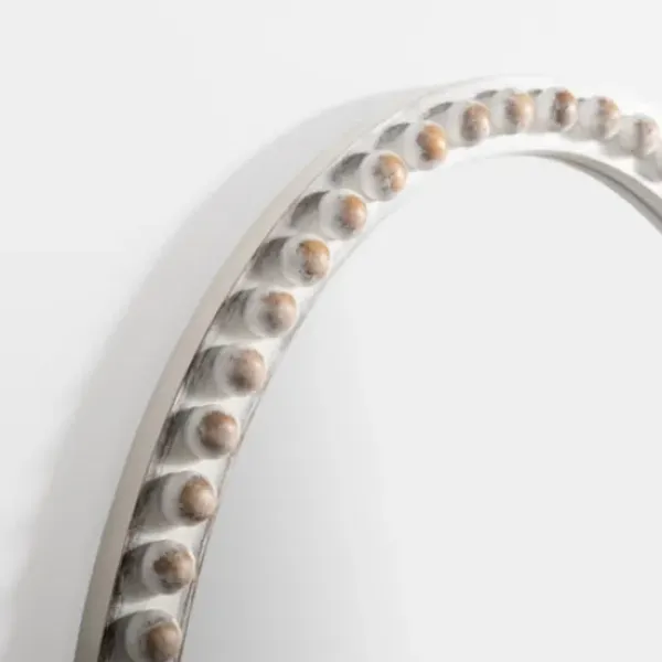 Decorative Mirrors-Kirkland's Home Natural Wood Beaded Oval Mirror
