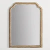 Decorative Mirrors-Kirkland's Home Natural Wood Beaded Scalloped Rectangular Mirror