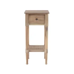 Accent & End Tables-Kirkland's Home Natural Wood Coastal Compact Accent Table Tan