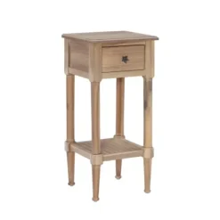 Accent & End Tables-Kirkland's Home Natural Wood Coastal Compact Accent Table Tan