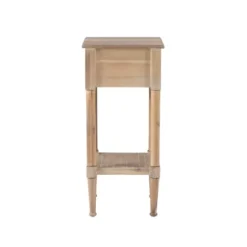 Accent & End Tables-Kirkland's Home Natural Wood Coastal Compact Accent Table Tan
