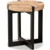 Accent & End Tables-Kirkland's Home Natural Wood Cross Base Side Table