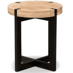 Accent & End Tables-Kirkland's Home Natural Wood Cross Base Side Table