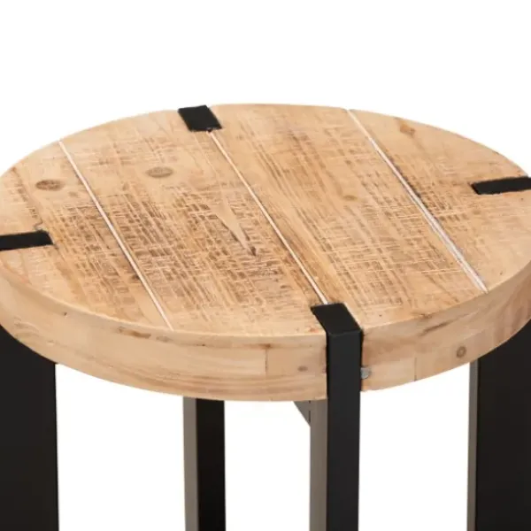 Accent & End Tables-Kirkland's Home Natural Wood Cross Base Side Table