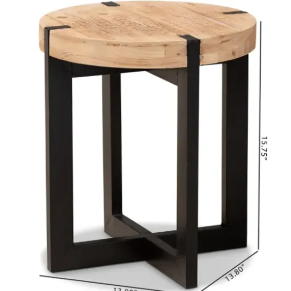 Accent & End Tables-Kirkland's Home Natural Wood Cross Base Side Table