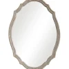 Decorative Mirrors-Kirkland's Home Natural Wood Distressed Curved Frame Mirror