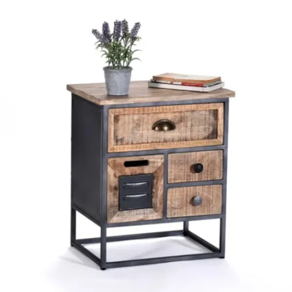 Nightstands-Kirkland's Home Natural Wood 3-Drawer Nights D With Cabinet Tan