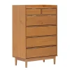 Dressers & Chests-Kirkland's Home Natural Wood 6-Drawer Simple Dresser Tan