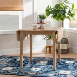 Dining Tables-Kirkland's Home Natural Wood Drop Leaf Dining Table Tan