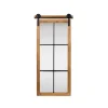 Decorative Mirrors-Kirkland's Home Natural Wood Frame Black Metal Window Mirror