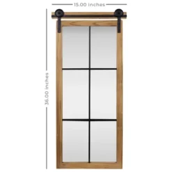 Decorative Mirrors-Kirkland's Home Natural Wood Frame Black Metal Window Mirror