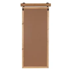 Decorative Mirrors-Kirkland's Home Natural Wood Frame Black Metal Window Mirror