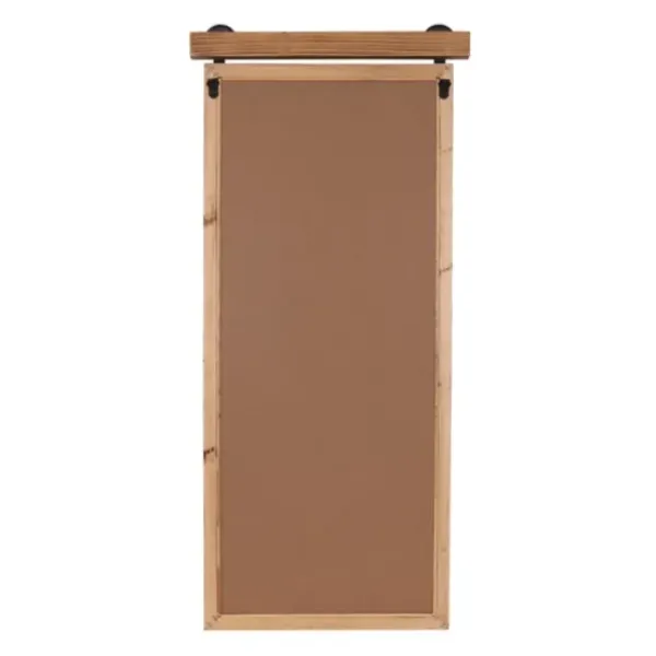 Decorative Mirrors-Kirkland's Home Natural Wood Frame Black Metal Window Mirror