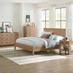 Dressers & Chests-Kirkland's Home Natural Wood Grain 5-Drawer Storage Chest Tan