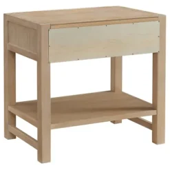 Nightstands-Kirkland's Home Natural Wood Grain Open Shelf Nights D Tan