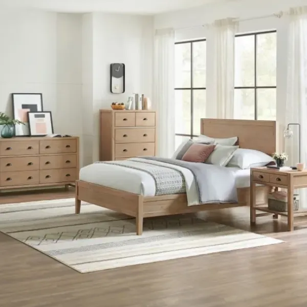 Nightstands-Kirkland's Home Natural Wood Grain Open Shelf Nights D Tan