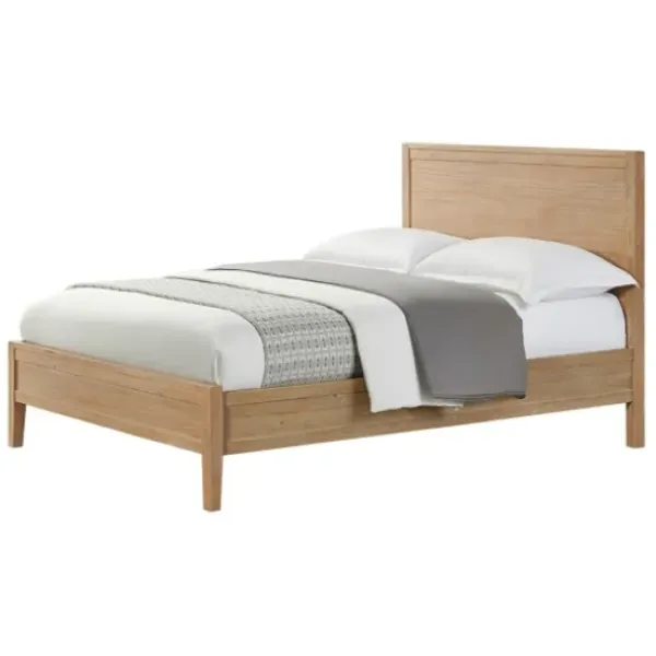 Beds & Headboards-Kirkland's Home Natural Wood Grain Panel Queen Bed Tan