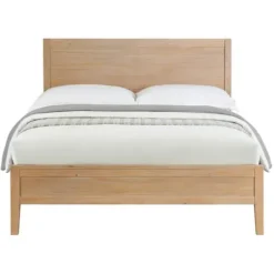 Beds & Headboards-Kirkland's Home Natural Wood Grain Panel Queen Bed Tan