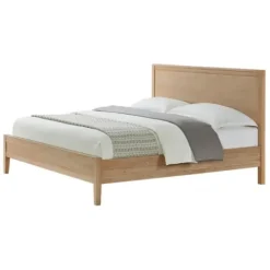 Beds & Headboards-Kirkland's Home Natural Wood Grain Panel King Bed Tan