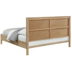 Beds & Headboards-Kirkland's Home Natural Wood Grain Panel King Bed Tan