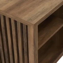 Tv Stands & Media Consoles-Kirkland's Home Natural Wood Led Fireplace Media Cabinet Brown