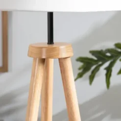 Floor Lamps-Kirkland's Home Natural Wood Modern Tripod Floor Lamp White