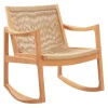 Accent Chairs-Kirkland's Home Natural Wood Modern Woven Rocking Chair Tan