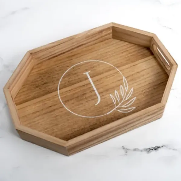 Decorative Trays-Kirkland's Home Natural Wood Monogram A Decorative Tray