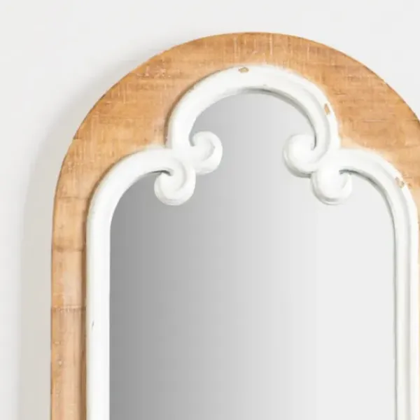 Decorative Mirrors-Kirkland's Home Natural Wood Oval Scrollwork Wall Mirror