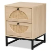 Nightstands-Kirkland's Home Natural Wood Rat Cut Out Nights D Tan