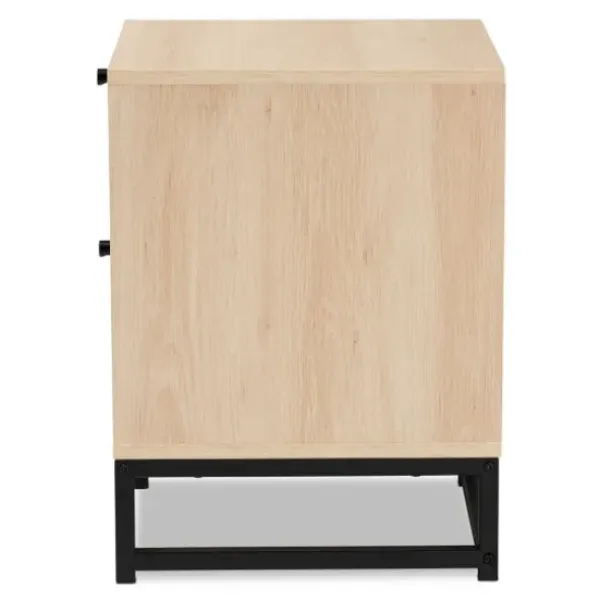 Nightstands-Kirkland's Home Natural Wood Rat Cut Out Nights D Tan